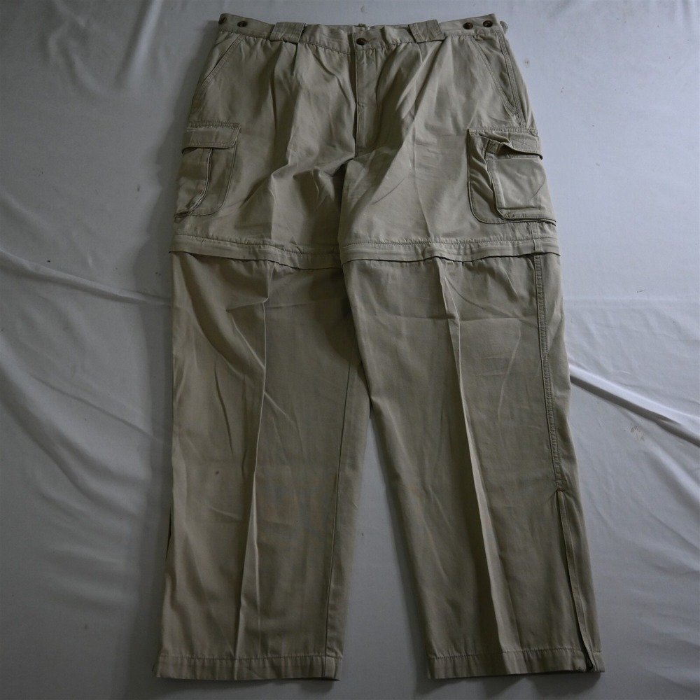 Travelsmith 40x30 Khaki 100% Cotton Convertible Mens‎ Cargo Pants